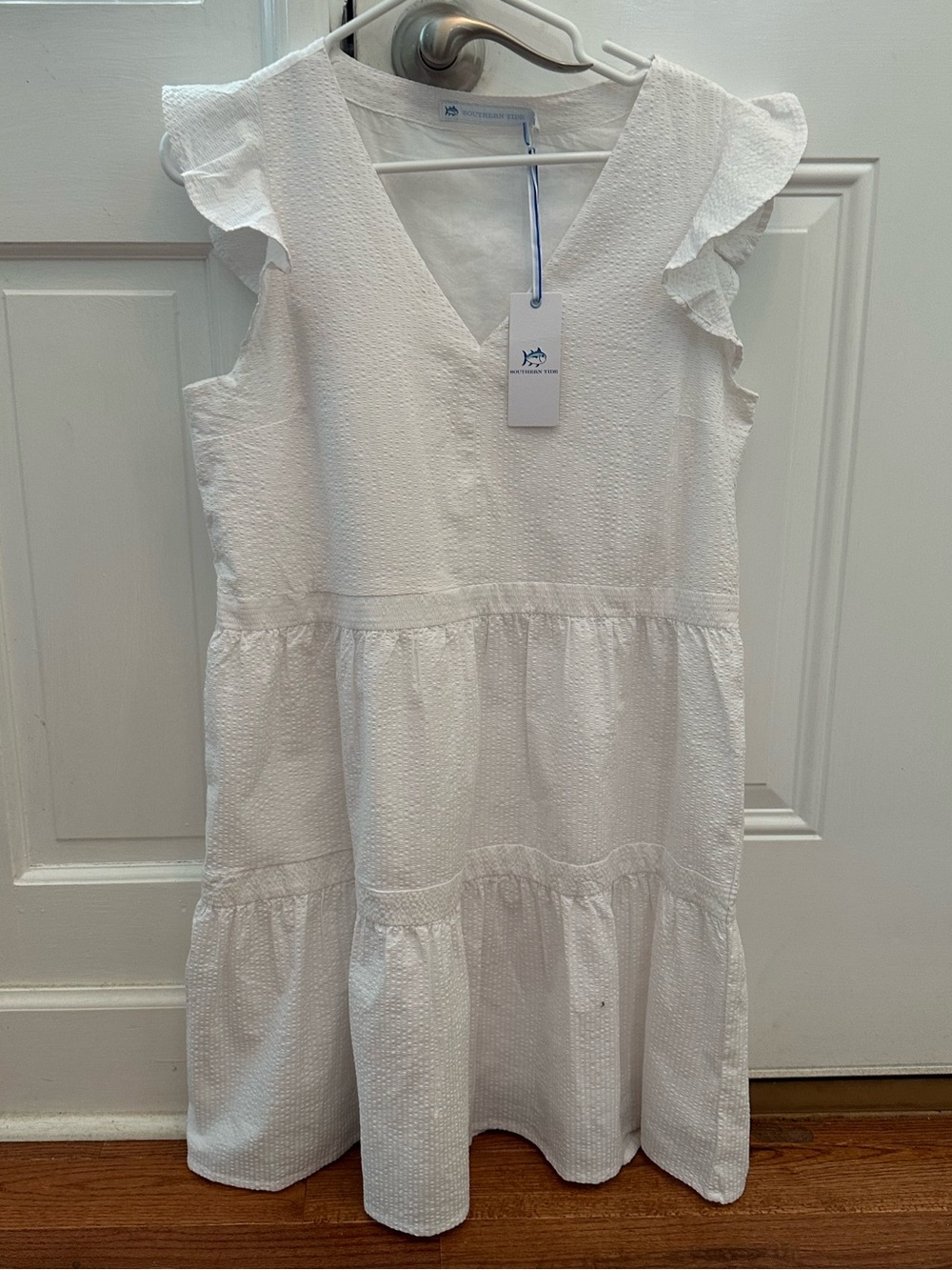 NWT Southern Tide Evelyn Seersucker White Dress size small